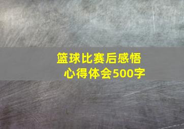 篮球比赛后感悟心得体会500字