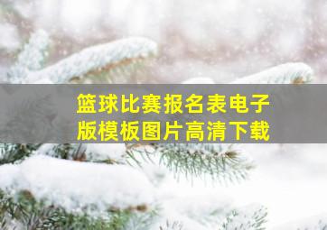 篮球比赛报名表电子版模板图片高清下载