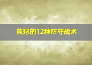 篮球的12种防守战术