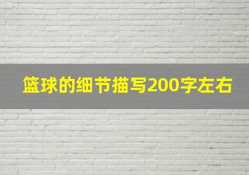 篮球的细节描写200字左右