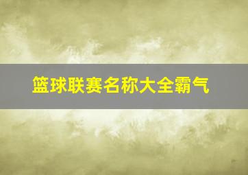 篮球联赛名称大全霸气