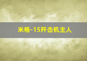 米格-15歼击机主人