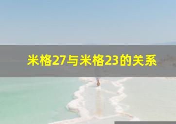 米格27与米格23的关系