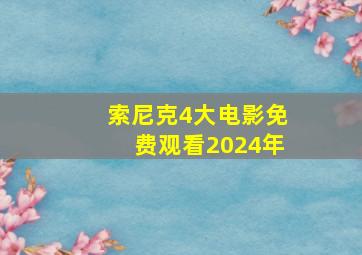 索尼克4大电影免费观看2024年