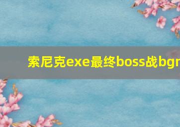 索尼克exe最终boss战bgm