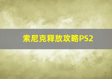 索尼克释放攻略PS2