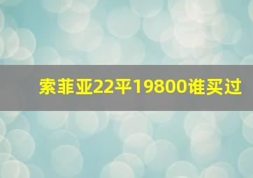 索菲亚22平19800谁买过