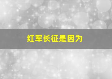 红军长征是因为