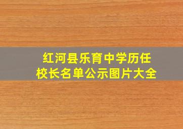 红河县乐育中学历任校长名单公示图片大全