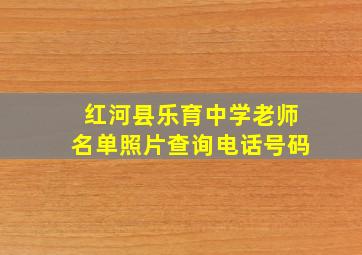 红河县乐育中学老师名单照片查询电话号码