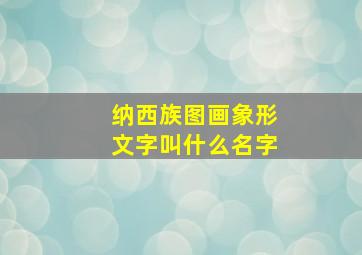 纳西族图画象形文字叫什么名字