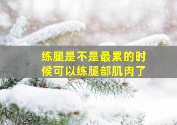 练腿是不是最累的时候可以练腿部肌肉了