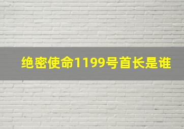 绝密使命1199号首长是谁