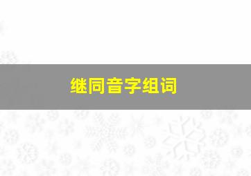 继同音字组词