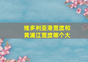 维多利亚港宽度和黄浦江宽度哪个大