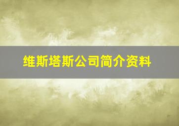 维斯塔斯公司简介资料