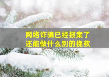 网络诈骗已经报案了还能做什么别的挽救