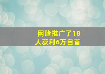 网赌推广了18人获利6万自首