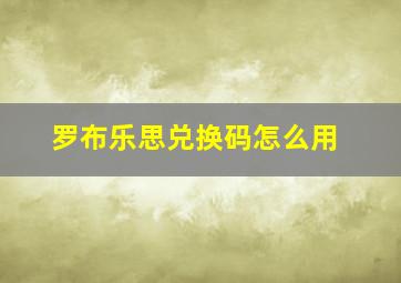 罗布乐思兑换码怎么用