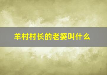 羊村村长的老婆叫什么