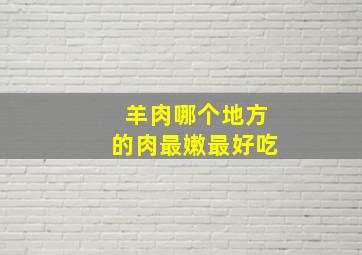 羊肉哪个地方的肉最嫩最好吃