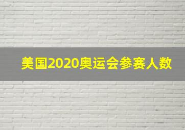 美国2020奥运会参赛人数