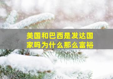 美国和巴西是发达国家吗为什么那么富裕