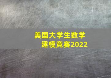 美国大学生数学建模竞赛2022