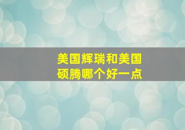 美国辉瑞和美国硕腾哪个好一点