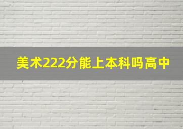 美术222分能上本科吗高中