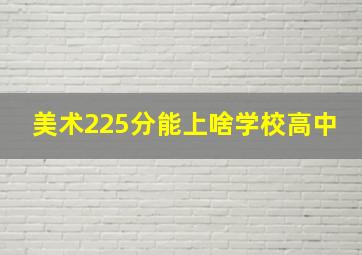 美术225分能上啥学校高中