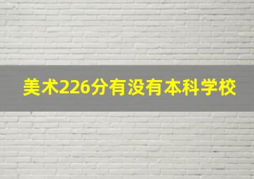 美术226分有没有本科学校