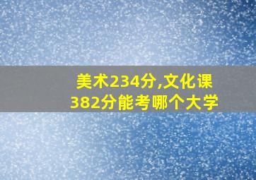 美术234分,文化课382分能考哪个大学