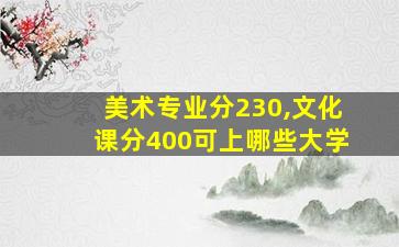 美术专业分230,文化课分400可上哪些大学