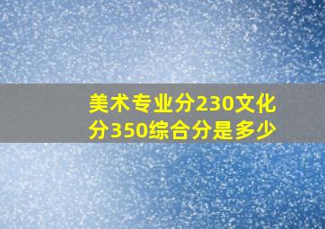 美术专业分230文化分350综合分是多少