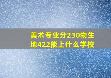 美术专业分230物生地422能上什么学校