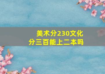 美术分230文化分三百能上二本吗