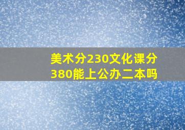 美术分230文化课分380能上公办二本吗