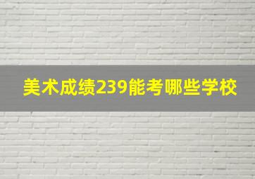 美术成绩239能考哪些学校