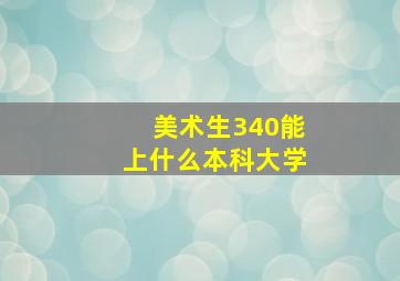 美术生340能上什么本科大学