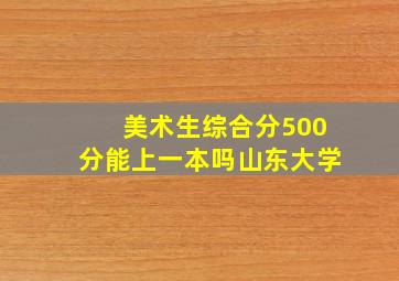 美术生综合分500分能上一本吗山东大学