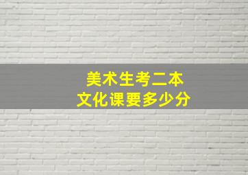 美术生考二本文化课要多少分