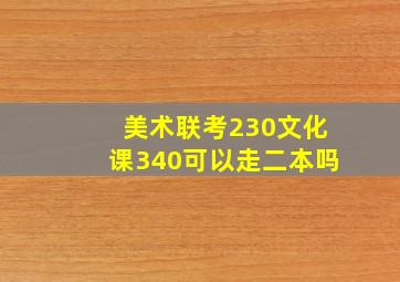 美术联考230文化课340可以走二本吗