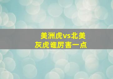 美洲虎vs北美灰虎谁厉害一点