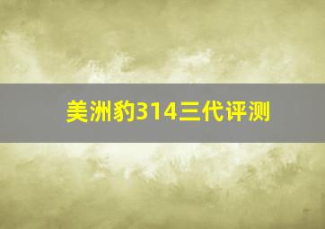 美洲豹314三代评测