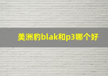 美洲豹blak和p3哪个好