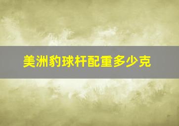 美洲豹球杆配重多少克