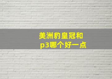 美洲豹皇冠和p3哪个好一点