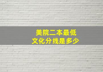 美院二本最低文化分线是多少