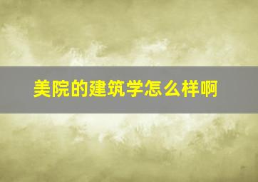 美院的建筑学怎么样啊